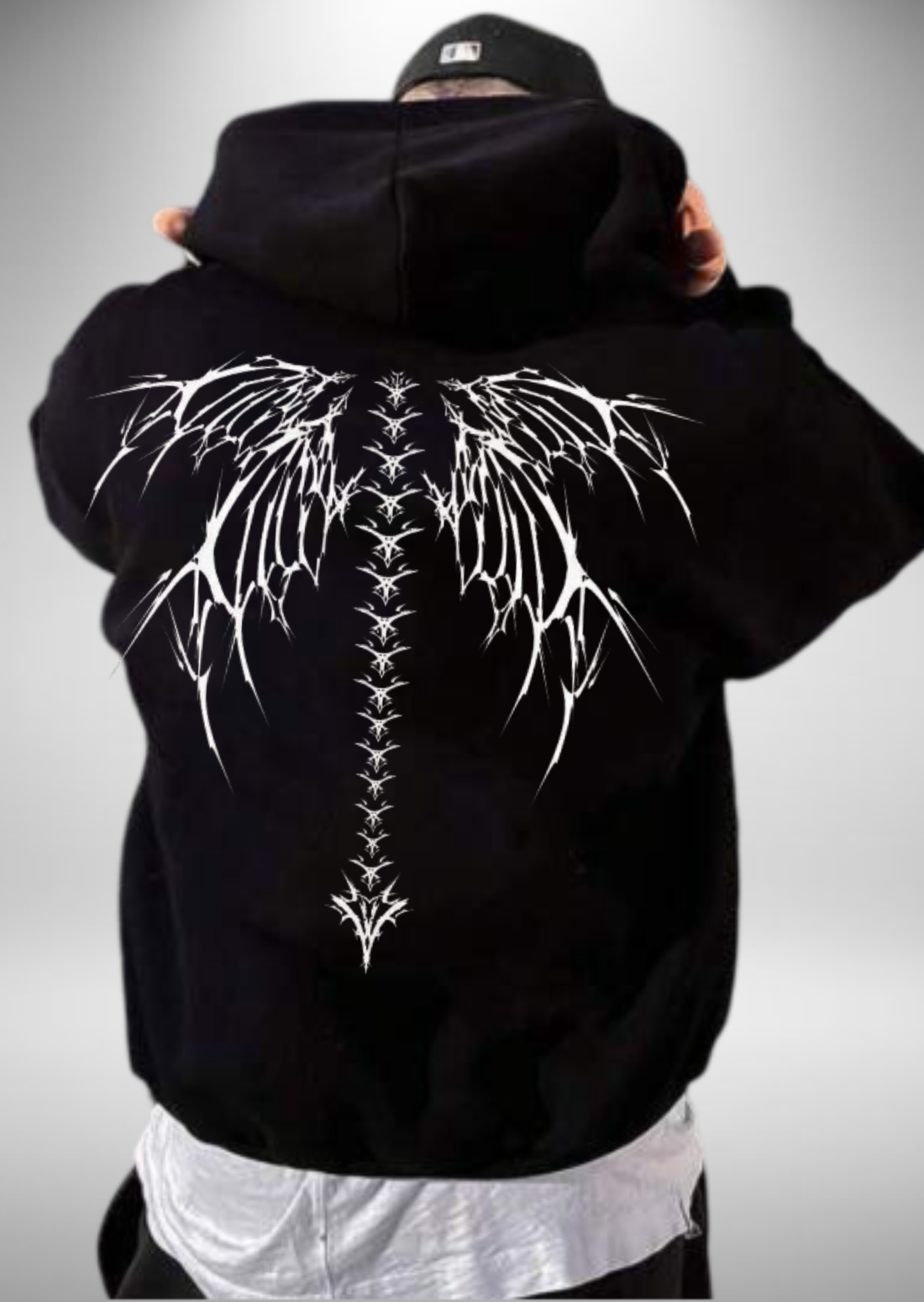 Black " DARK ANGLE " Hoodi