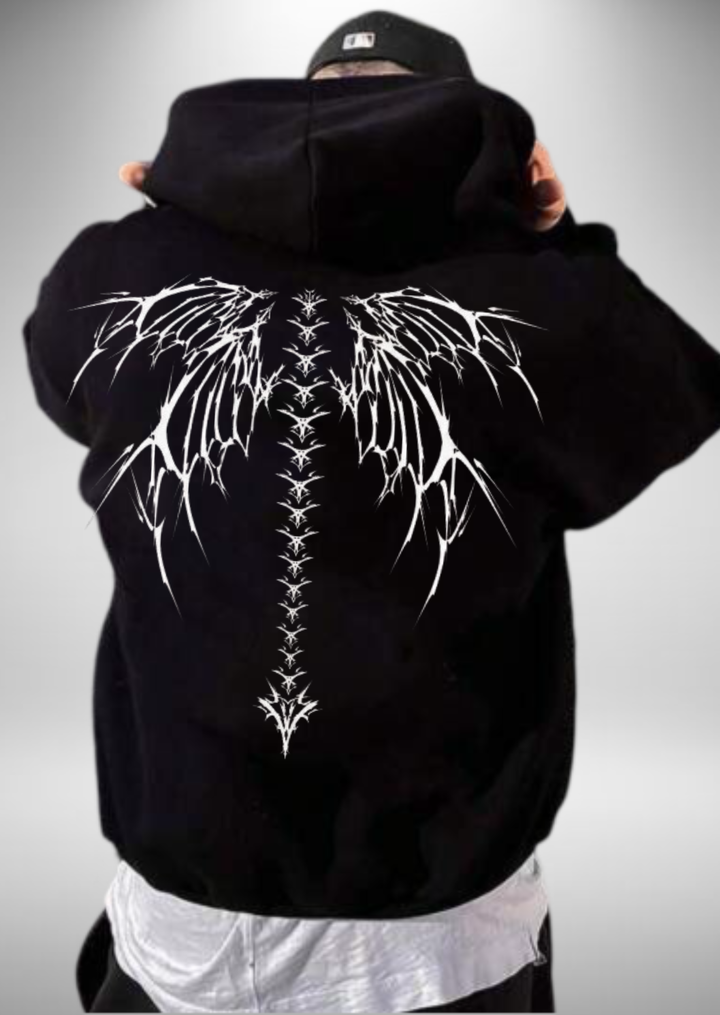 Black " DARK ANGLE " Hoodi