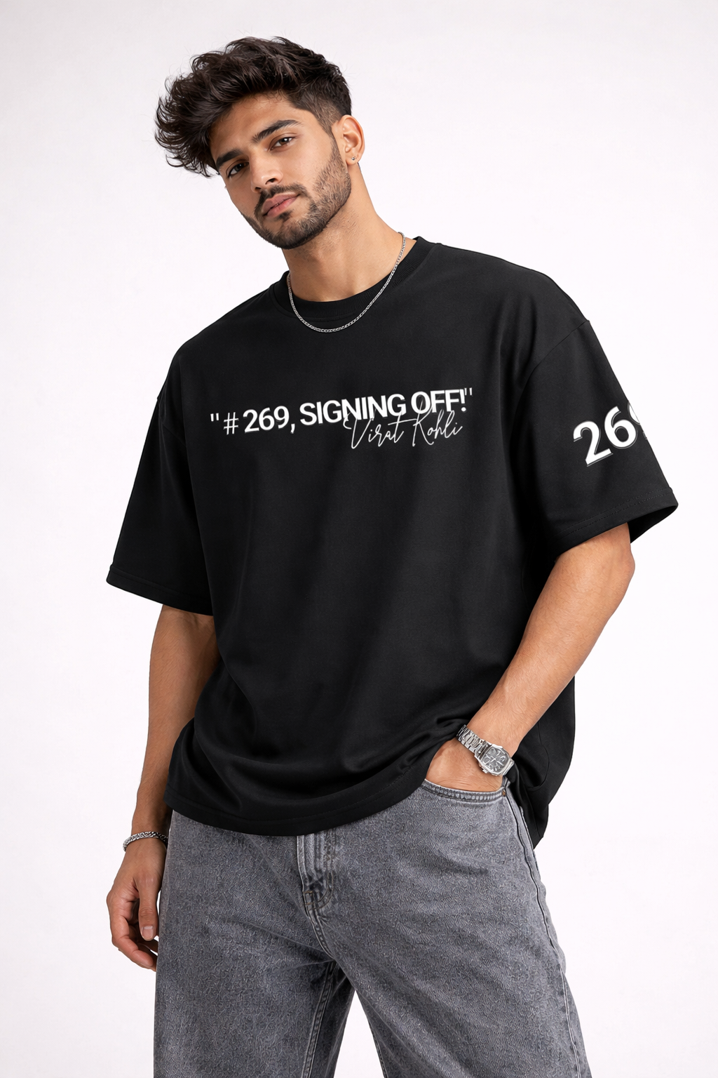 King Kohli Legacy Oversized Tee – Black