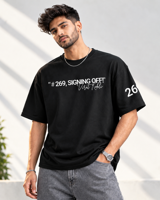 Virat Kohli T Shirt for Men | The King Kohli Graphic Printed Oversized T-Shirt | Black Cotton Cricket Fan T-Shirt