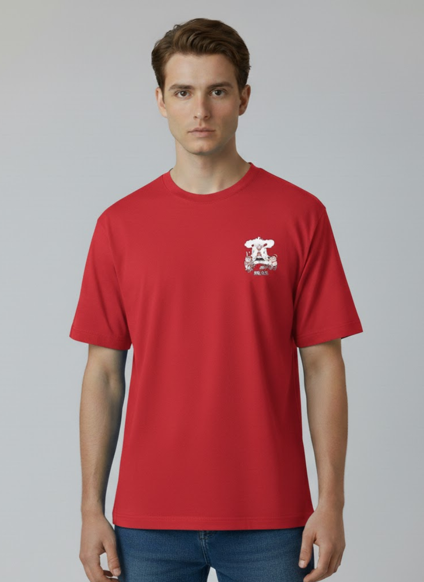 One Piece Luffy Gear 5 Red Graphic Tee