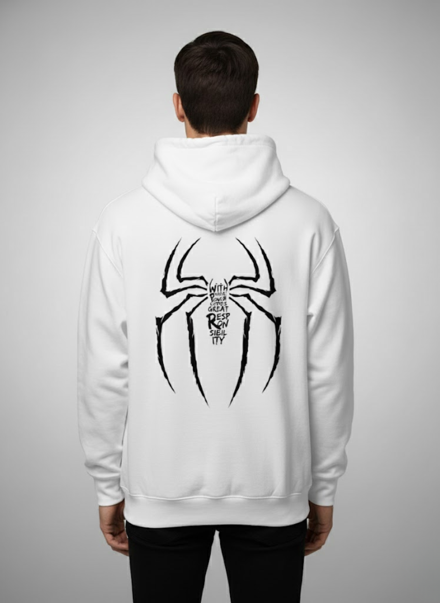 Spider Man Graphic Hoodie – White